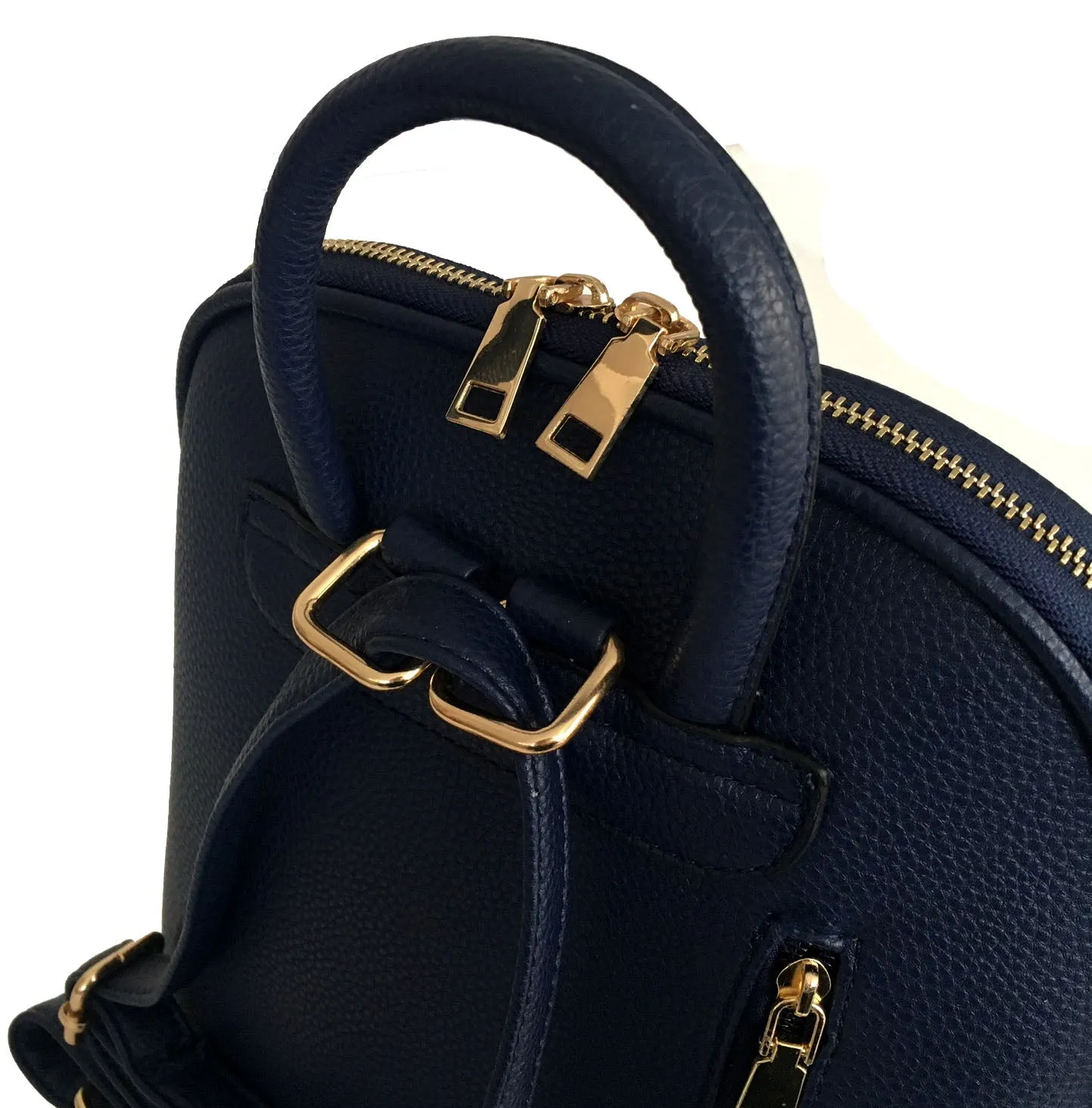 SMALL MULTI COMPARTMENT CROSS BODY BACKPACK WITH TOP HANDLE - NAVY BLUE