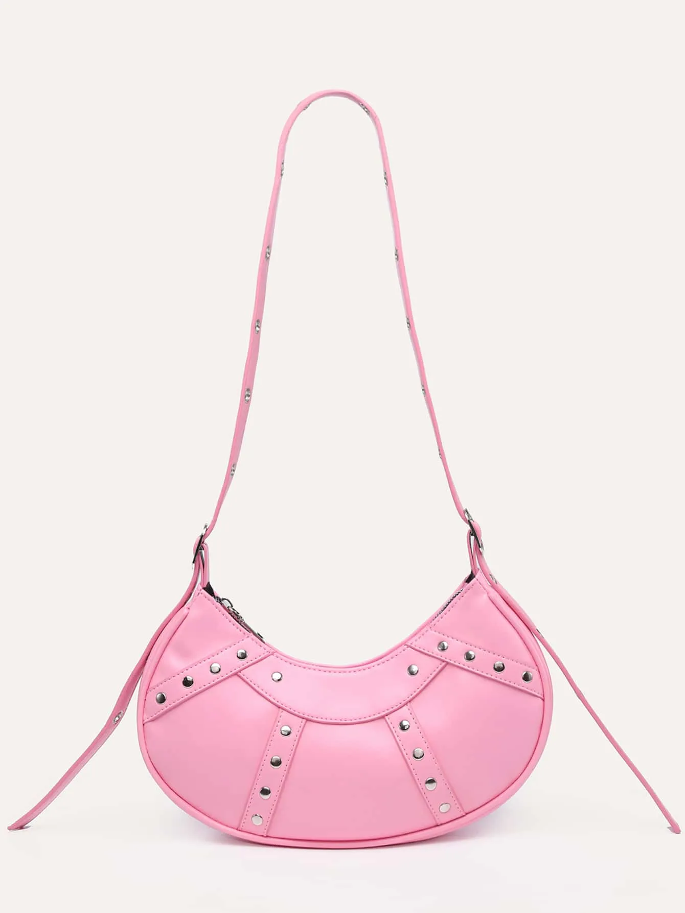 Studded Decor Hobo Bag