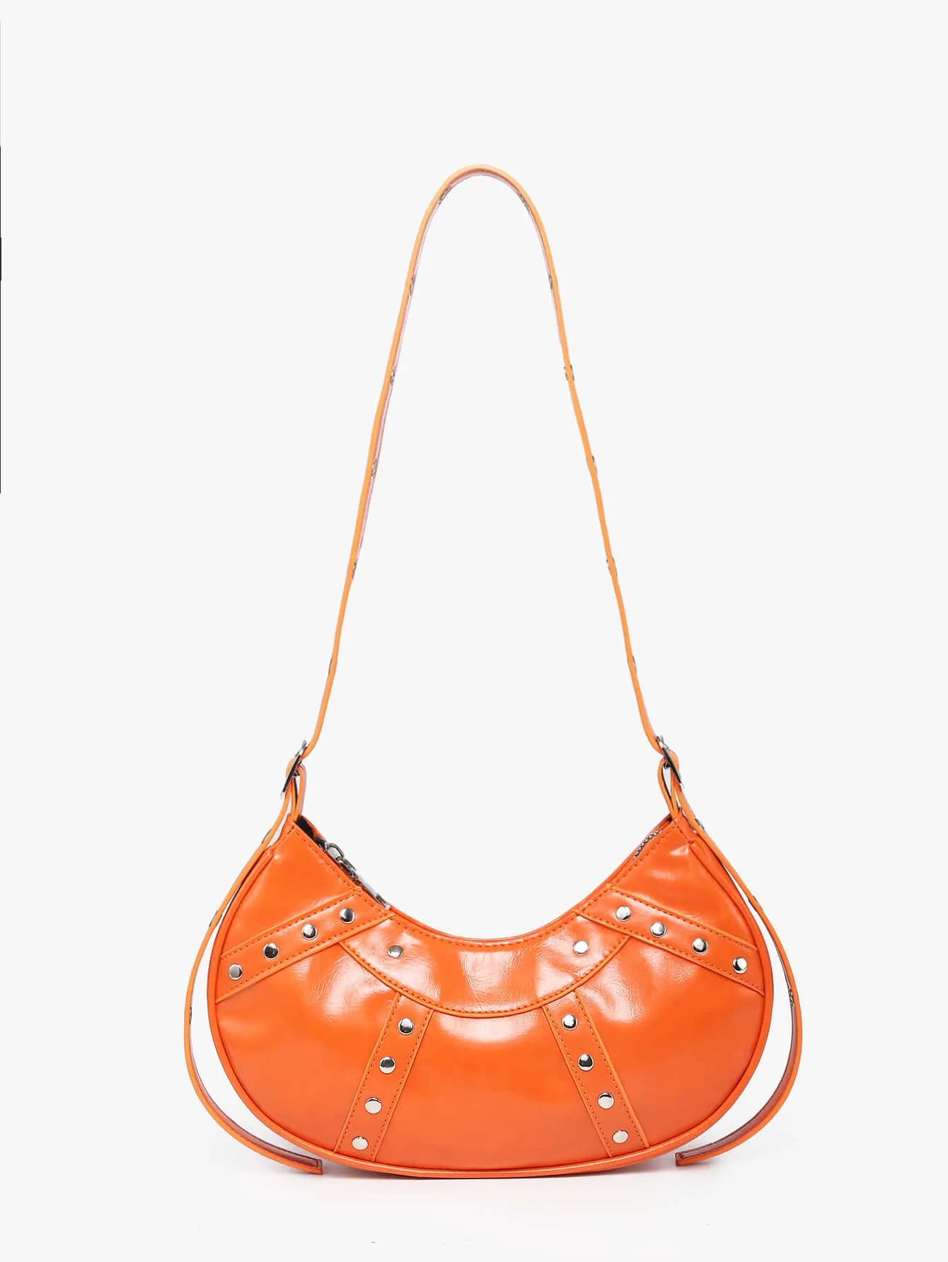 Studded Decor Hobo Bag