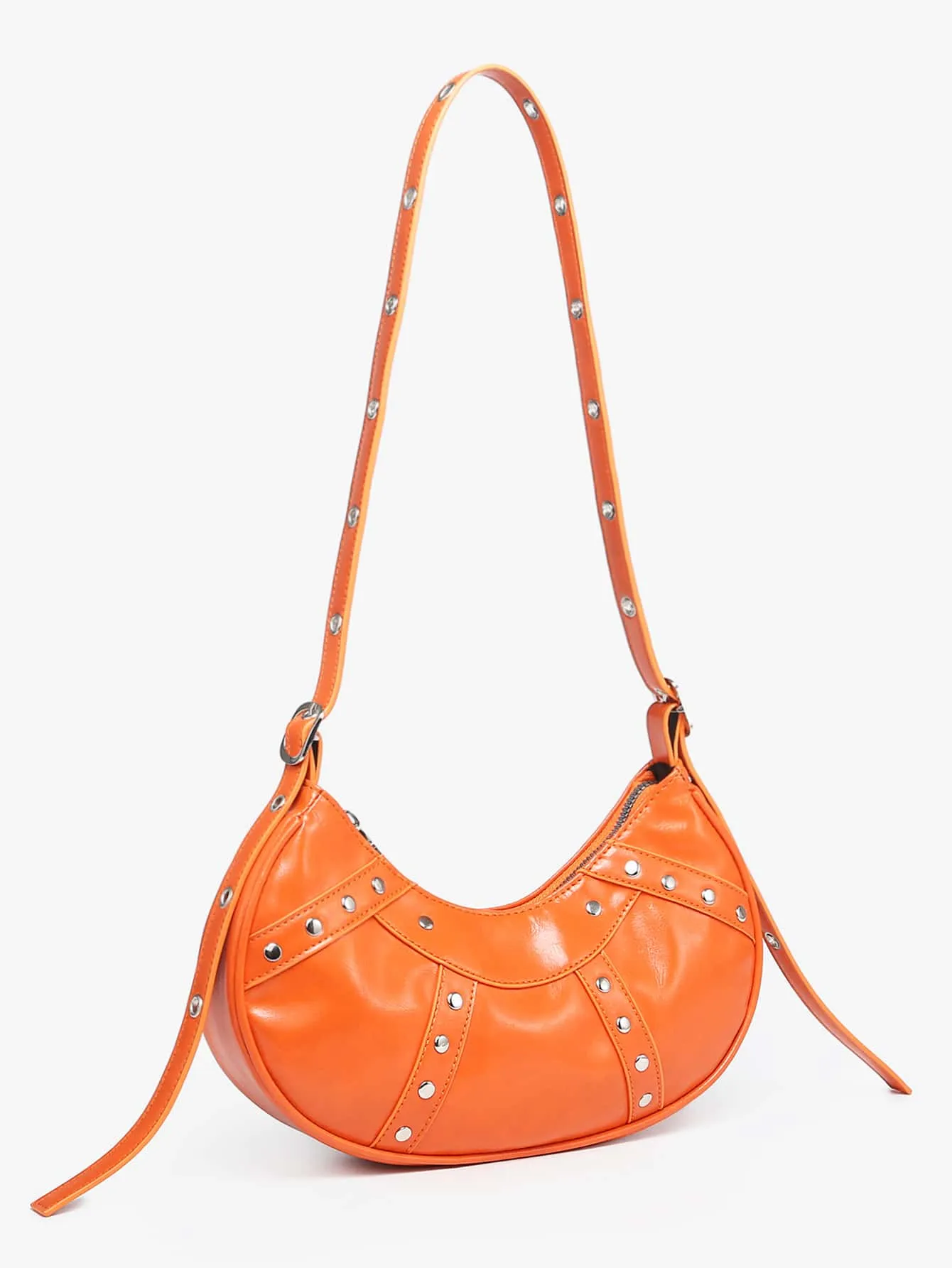 Studded Decor Hobo Bag