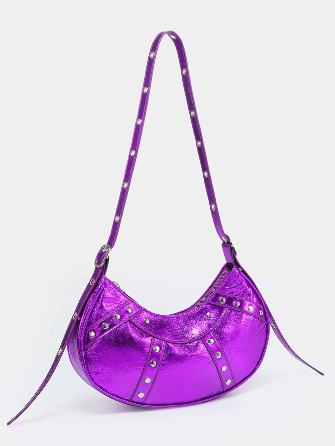 Studded Decor Hobo Bag