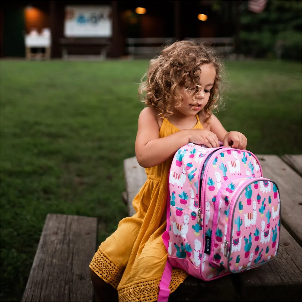 Wildkin Pink Llamas and Cactus Pack 'n Snack Backpack