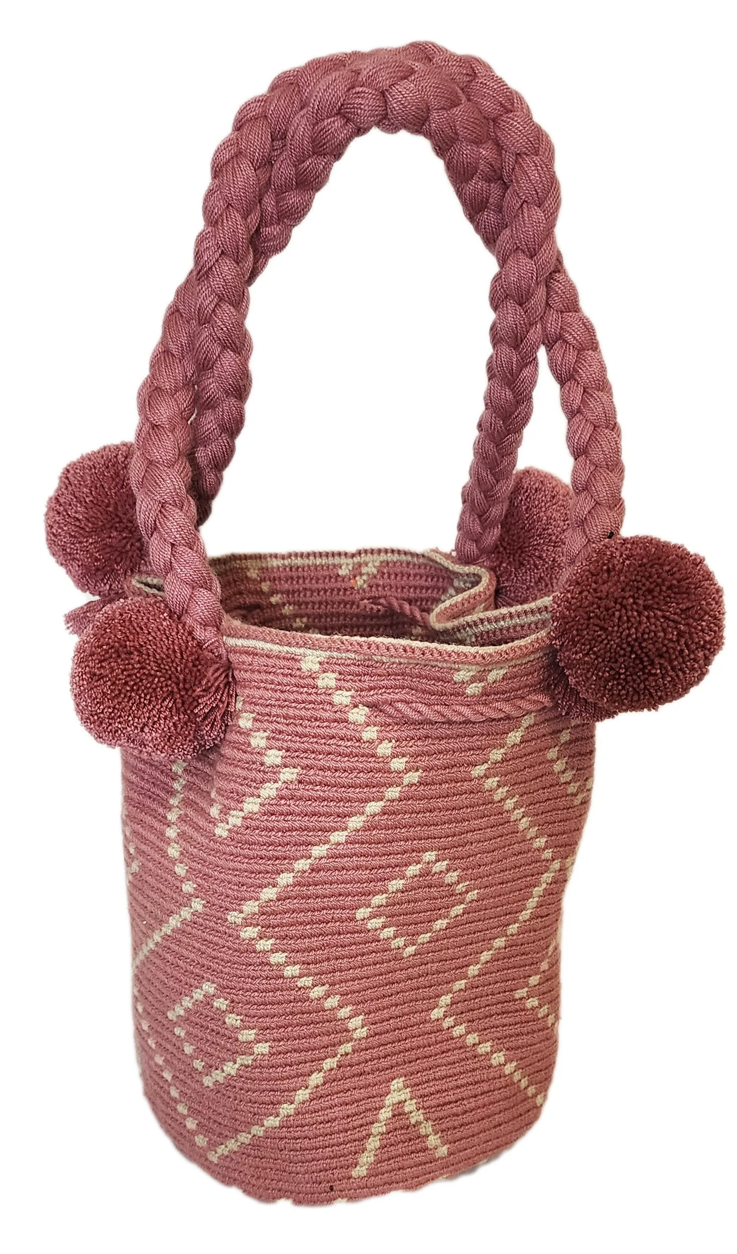 Willow Medium Short Handle Design PomPom Mochila