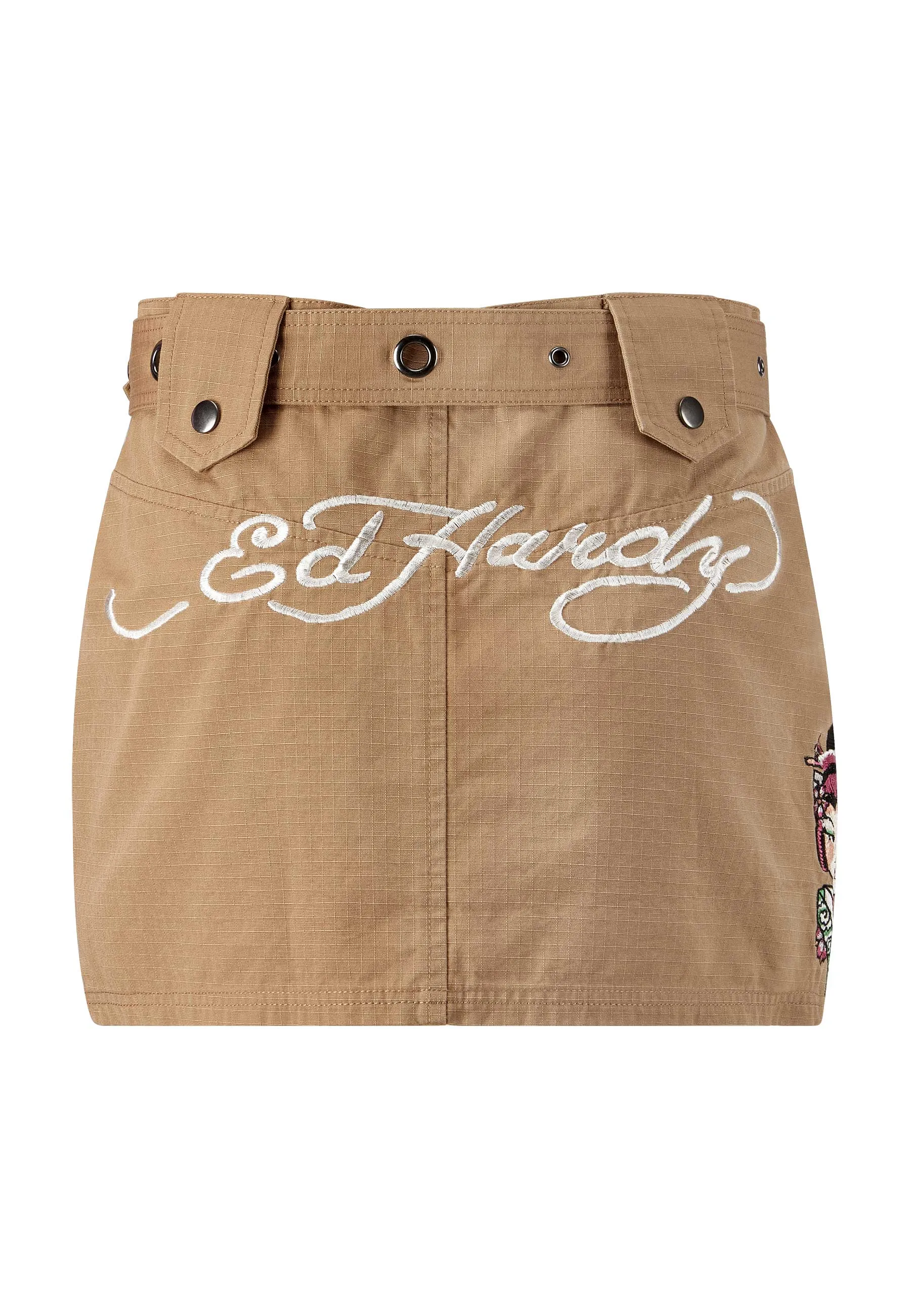 Womens Geisha Girl Cargo Mini Skirt - Brown